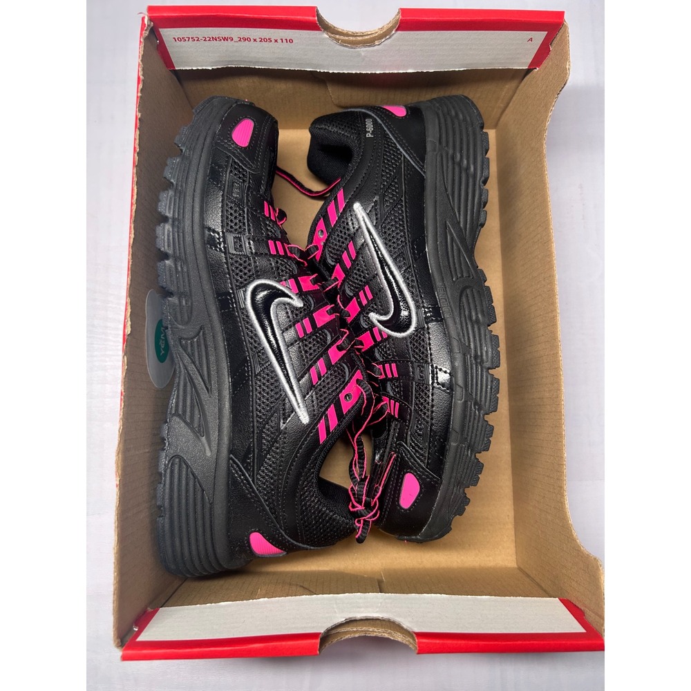 Nike P-6000 Black Pink Kids Running Shoes Size‎ 5Y HV5064-600 New/No Lid
